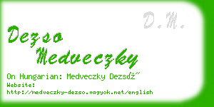 dezso medveczky business card